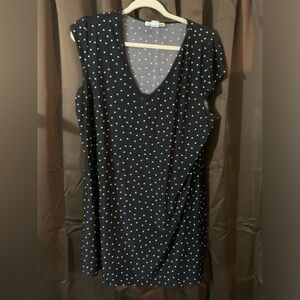 Black night gown with white polka dots